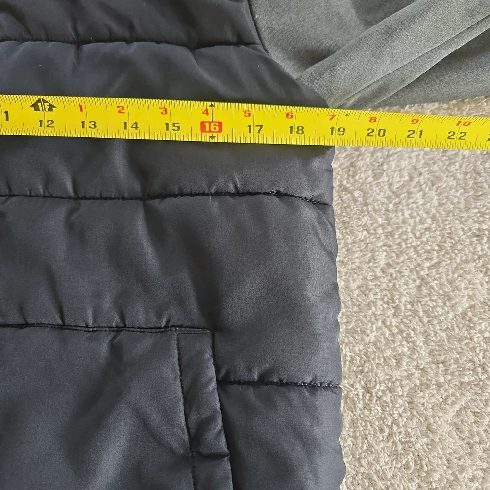 Under Armour Boy's 2-Fer Hoodie Puffer Vest Jacket Gray/black Sz YXL